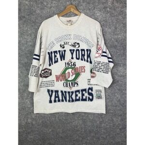 Vintage New York Yankees Tshirt Men's Large Bronx Bombers World Champs Long Gone